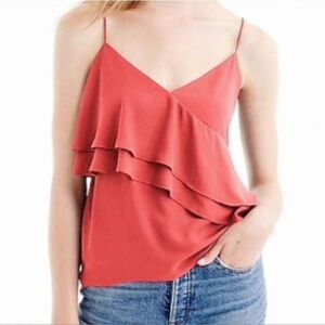 J. Crew Coral Layered Ruffle Camisole